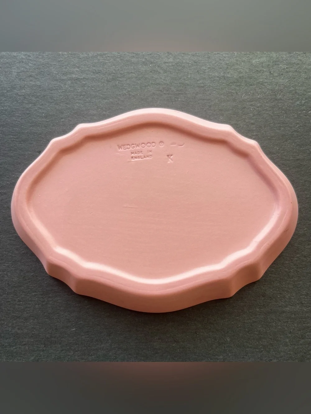 Vintage pink Wedgwood jasperware cupid pin tray